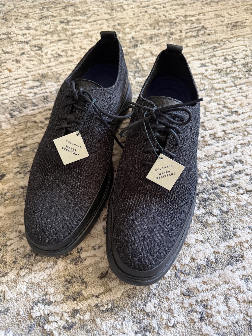 NEW Cole Haan 2.ZeroGrand Oxfords Knit Black Speckle Stitchlite Mens Sz 10